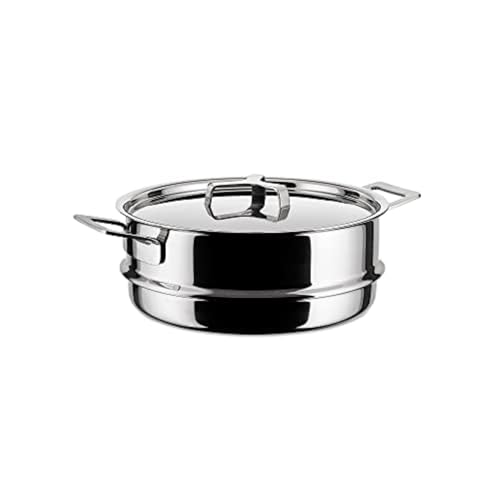 Alessi "POTS & PANS" Durchschlagartiger Einsatz zum Dünsten aus Edelstahl, 6.5 x 30.5 x 24 cm von Alessi