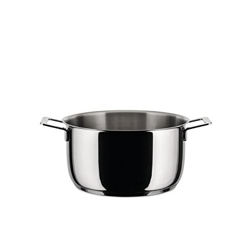 Alessi "POTS&PANS" Kasserolle mit zwei Griffen aus Edelstahl, 8 x 27.5 x 11.5 cm, Silber Alessi "POTS&PANS" Kasserolle mit zwei Griffen aus Edelstahl, 8 x 27.5 x 11.5 cm, Silber von Alessi