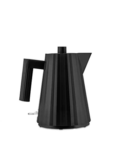 Alessi Plissé MDL06/1BUK - Elektrischer Wasserkocher aus Thermoplastischem Harz, Englisch Stecker 2400W, 100 cl, Schwarz von Alessi