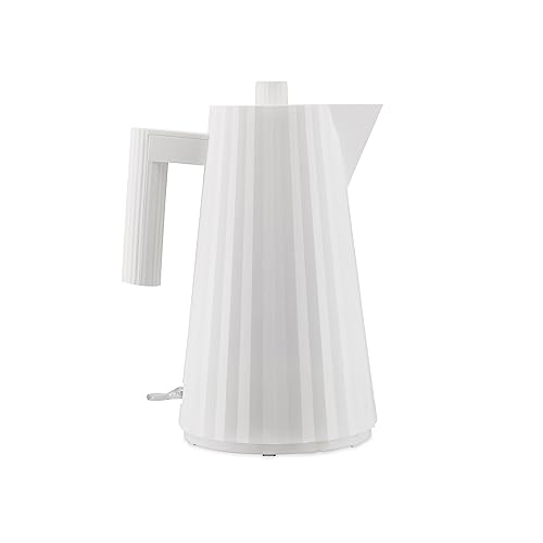 Alessi Plissé MDL06 W/UK - Elektrischer Wasserkocher aus Thermoplastischem Harz, Englisch Stecker 2400W, 170 cl, Weiß von Alessi