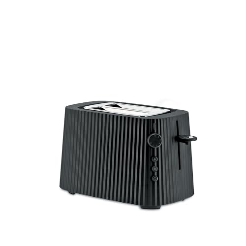 Alessi Plissé MDL08 B - Design Toaster, Sechs Stufen der Vergoldung, aus Thermoplastischem Harz, Europäisch Stecker 850 W, Schwarz von Alessi