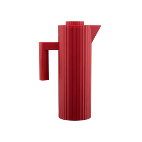 Alessi Plissé MDL12 R - Design Isolierkanne, Doppelwandiges Inneres Isolierglas, aus Thermoplastischem Harz, 100 cl, Rot von Alessi