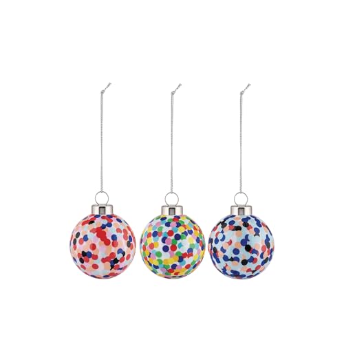 Alessi Proust AM43SET3 - Design Set Bestehend aus 3 Weihnachtskugeln aus Mundgeblasenem Glas, Handdekoriert von Alessi