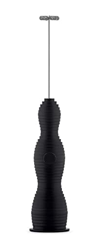 Alessi Pulcina MDL11 B - Rührbesen für Milchaufschäumer im Design, aus Thermoplastischem Harz, Schneebesen aus Stahl und Wiederaufladbarer Akku, Schwarz von Alessi