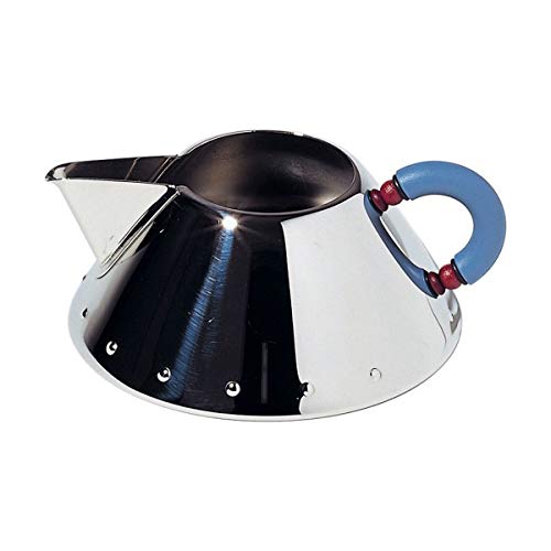 Alessi Rahmkännchen aus Edelstahl mit Griff aus PA, hellblau, 9.2 x 11 x 30.5 cm von Alessi