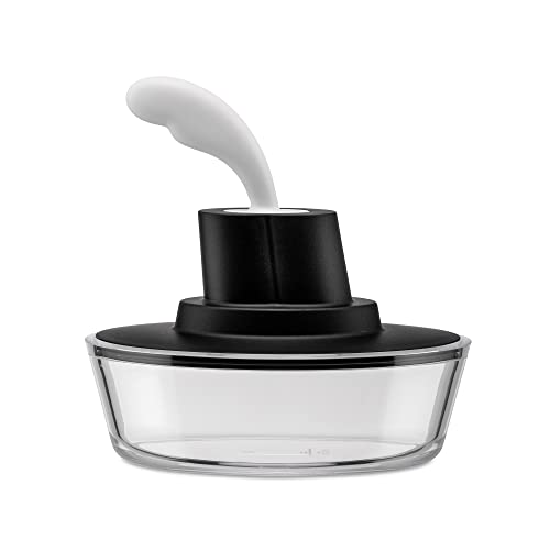 Alessi "SHIP SHAPE" Behälter aus thermoplastischem Harz, scwarz mit Spachtel aus Edelstahl, Schwarz, 3.5 x 16 x 10 cm von Alessi