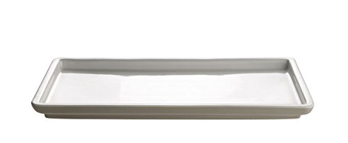 Alessi Servierplatte, Keramik, Light Grey, 36 x 17 x 2.7 cm von Alessi
