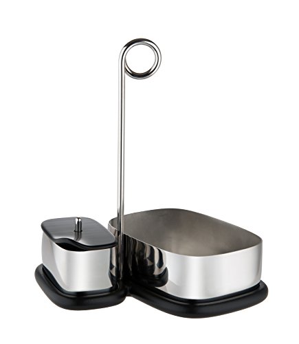 Alessi VS07 2 Bibo Set mit Tee- und Kaffeeaccessoires, bestehend aus: Zuckerdose und Mehrzweckbehälter. Melamin und 18/10 Edelstahl., 19,00 x 17,50 x 23,00 cm von Alessi