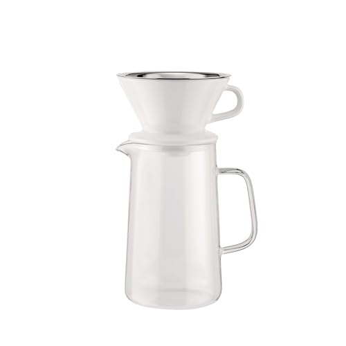 Alessi Slow coffee KT01S1 - Design Slow Coffee-Set Bestehend aus Kanne aus Pyrex-Glas, Filterhalter aus Porzellan und Netz-Filter aus Edelstahl 18/10, Weiß, Transparent Alessi Slow coffee KT01S1 - Design Slow Coffee-Set Bestehend aus Kanne aus Pyrex-Glas, Filterhalter aus Porzellan und Netz-Filter aus Edelstahl 18/10, Weiß, Transparent von Alessi