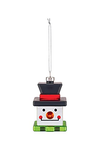 Alessi Snow Cube GJ02 3 - Dekor Weihnachten aus Design Vintage, Bild Schneemann, Glas Gepufft Mano dekoriert, Multicolor von Alessi