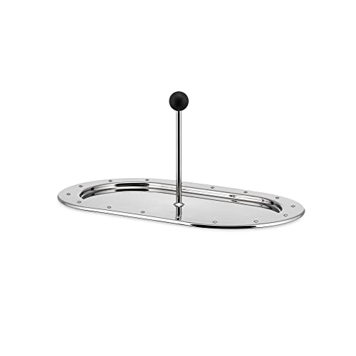 Alessi MG34 Tablett aus Edelstahl , 28.5 x 16.5 x 12.5 cm, Silber von Alessi