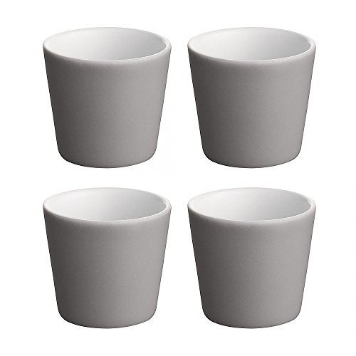 Alessi "Tonale", 4 Stück Mokka Obertasse Dark Grey von Alessi