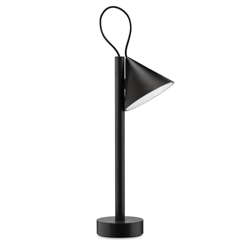 Alessi Tsumiki ME01 B – Magnetische Tragbare Lampe, Wiederaufladbarer Akku mit USB-C-Kabel, aus Metall und Thermoplastischem Harz, LED-Licht 3,5 W 5 V, Schwarz von Alessi