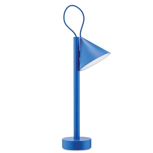 Alessi Tsumiki ME01 DAZ – Magnetische Tragbare Lampe, Wiederaufladbarer Akku mit USB-C-Kabel, aus Metall und Thermoplastischem Harz, LED-Licht 3,5 W 5 V, Blau von Alessi