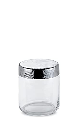 Alessi Veneer PU05/75 - Hermetischer Design-Küchentopf, Glasgefäß mit Deckel aus Edelstahl 18/10 mit geprägtem Dekor Alessi Veneer PU05/75 - Hermetischer Design-Küchentopf, Glasgefäß mit Deckel aus Edelstahl 18/10 mit geprägtem Dekor von Alessi