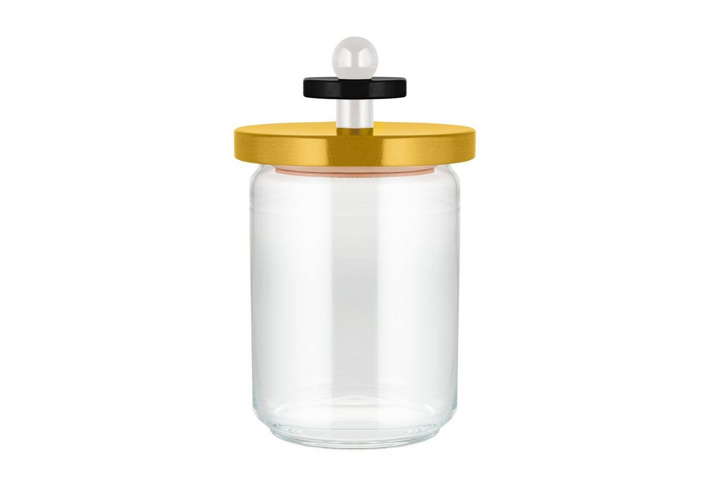 Alessi Vorratsdose Sottsass Collection Twergi Gelb 1000 ml, Buchenholz, Glas, (1-tlg) von Alessi