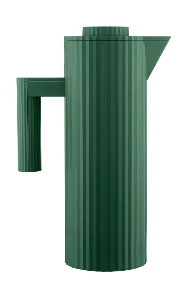 Isolierkanne 1,0 l Plissé grün von Alessi