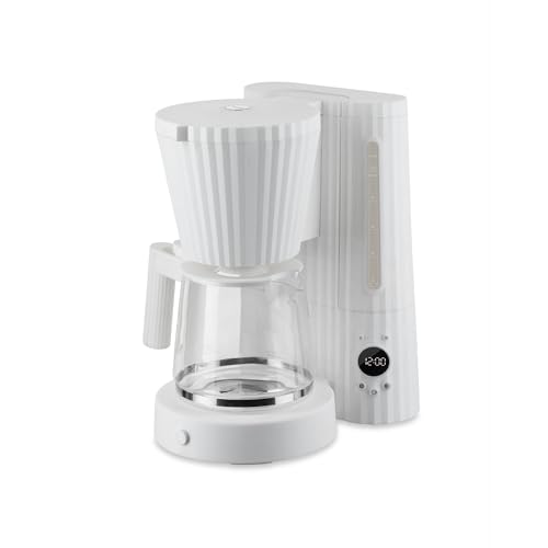 Alessi Plissé MDL14 W - Design Filterkaffeemaschine, Automatische Startfunktion, aus Thermoplastischem Harz, Europäischer Stecker 1100 W, 150 cl, Weiß von Alessi