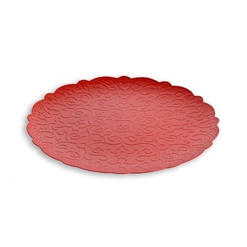 Rundes Tablett aus Stahl, Farbe: Rot, 35 cm von Alessi