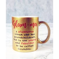 Glam-Ma Becher in Gold/Silber. Muttertag, Luxus Kaffeetasse Für Oma. Teebecher Großmutter. Geschenk Von Tochter Und Enkelkindern von AlessoShop