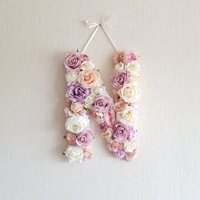 Blumen Buchstabe Boho Blüte, Kinderzimmer Dekoration Personalisiert, Mädchen Kinderzimmer, Buchstabe, Geschenk Für Baby von AletaStudio