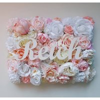 Personalisierte Blumenwand, Florale Kulisse, Blush Rosa Kinderzimmer Dekor, Wand, Blumen Panel Fürs von AletaStudio