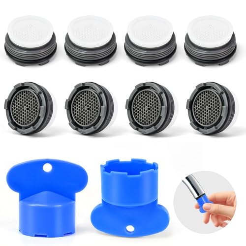 Alethron Strahlregler M24, 10 Stück Perlatoren für Wasserhähne M24 Set, Wasserhahn Sieb Filter Wasserhahn Siebeinsatz Luftsprudler Wasserhahnsieb mit 2 Mischdüsenschlüssel für Perlator Bad Küche von Alethron
