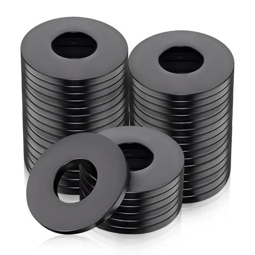 Alethron Unterlegscheiben M5, 50 Stück Beilagscheiben M5x15x1mm Edelstahl Schwarze Karosseriescheiben M5 Flache Unterlegscheiben für Schrauben Muttern Gewindestange von Alethron