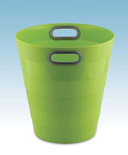Geschlossener Korb aus ABS mit doppeltem Griff, Fassungsvermögen 12,5 Liter, Format 28,5 x 30 cm, Farbe Neongrün von Alevar