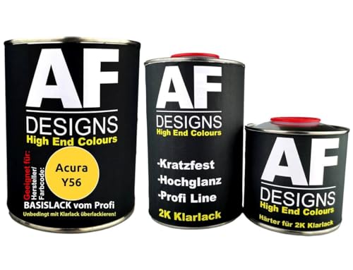 2,5L Autolack Set geeignet für Acura Y56 Sunlight Yellow Klarlack Härter Basislack Reparaturlack Spritzfertig von Alex Flittner Designs