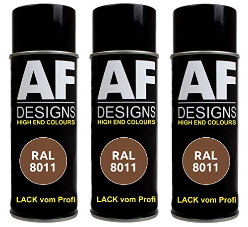 Alex Flittner Designs 3x RAL Lackspray Autolack Buntlack Spraydose RAL8011 NUSSBRAUN matt von Alex Flittner Designs