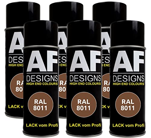 Alex Flittner Designs Lackspray RAL 8011 NUSSBRAUN matt 6x 400ml Spraydose Buntlack Autolack von Alex Flittner Designs