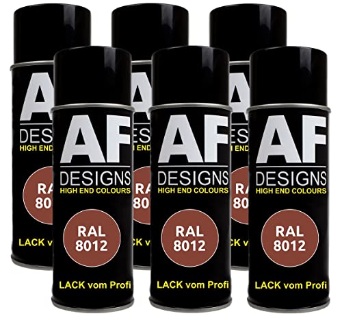 Alex Flittner Designs Lackspray RAL 8012 ROTBRAUN glänzend 6x 400ml Spraydose Buntlack Autolack von Alex Flittner Designs