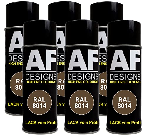 Alex Flittner Designs Lackspray RAL 8014 SEPIABRAUN glänzend 6x 400ml Spraydose Buntlack Autolack von Alex Flittner Designs