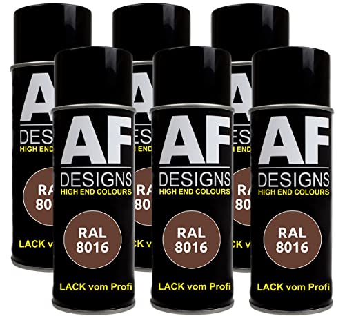 Alex Flittner Designs Lackspray RAL 8016 MAHAGONIBRAUN matt 6x 400ml Spraydose Buntlack Autolack von Alex Flittner Designs