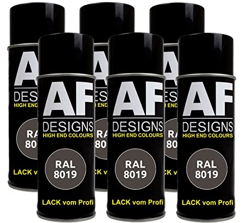 Alex Flittner Designs Lackspray RAL 8019 GRAUBRAUN matt 6x 400ml Spraydose Buntlack Autolack von Alex Flittner Designs