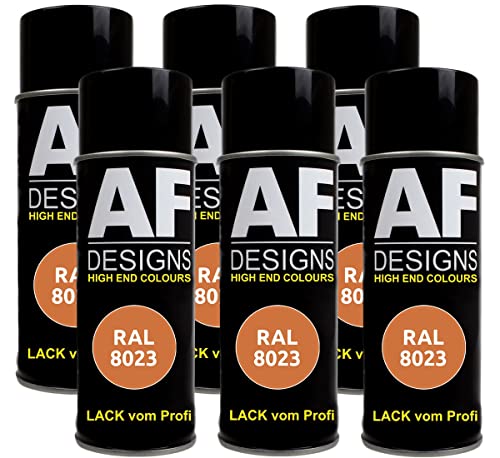 Alex Flittner Designs Lackspray RAL 8023 ORANGEBRAUN seidenmatt 6x 400ml Spraydose Buntlack Autolack von Alex Flittner Designs