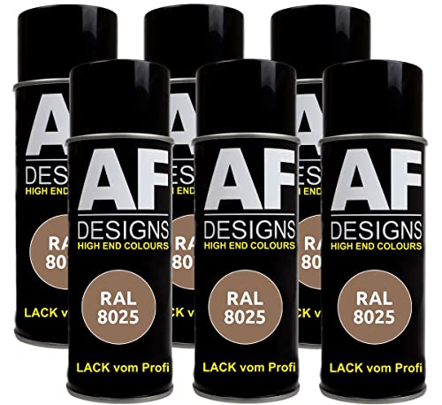 Alex Flittner Designs Lackspray RAL 8025 BLASSBRAUN seidenmatt 6x 400ml Spraydose Buntlack Autolack von Alex Flittner Designs