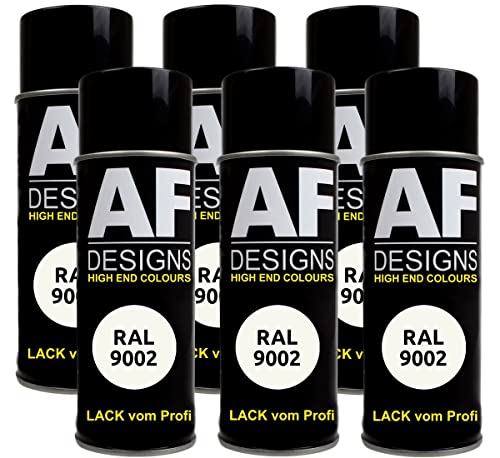 Alex Flittner Designs Lackspray RAL 9002 GRAUWEISS stumpfmatt 6x 400ml Spraydose Buntlack Autolack von Alex Flittner Designs