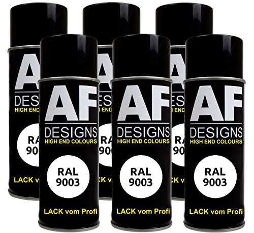 Alex Flittner Designs Lackspray RAL 9003 SIGNALWEISS matt 6x 400ml Spraydose Buntlack Autolack von Alex Flittner Designs