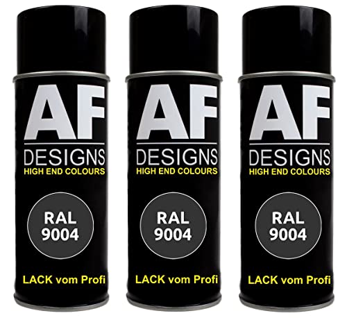 Alex Flittner Designs Lackspray RAL 9004 SIGNALSCHWARZ matt 3x 400ml Spraydose Buntlack Autolack von Alex Flittner Designs
