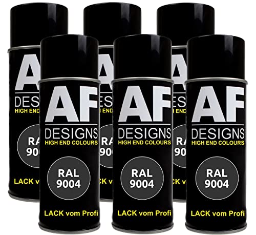 Alex Flittner Designs Lackspray RAL 9004 SIGNALSCHWARZ matt 6x 400ml Spraydose Buntlack Autolack von Alex Flittner Designs