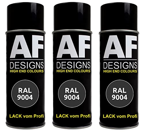 Alex Flittner Designs Lackspray RAL 9004 SIGNALSCHWARZ seidenmatt 3x 400ml Spraydose Buntlack Autolack von Alex Flittner Designs