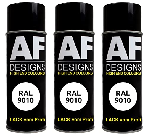 Alex Flittner Designs Lackspray weiß glänzend RAL 9010 Reinweiss 3x 400ml Autolack Buntlack Spraydose von Alex Flittner Designs