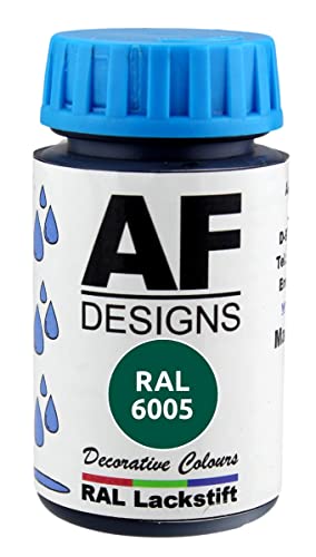 Alex Flittner Designs Lackstift RAL 6005 Moosgruen seidenmatt 50ml Holz Metall Möbel Bad Retuschierlack Reparaturlack von Alex Flittner Designs