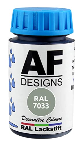 Alex Flittner Designs Lackstift RAL 7033 ZEMENTGRAU seidenmatt 50ml Holz Metall Möbel Bad Retuschierlack Reparaturlack von Alex Flittner Designs