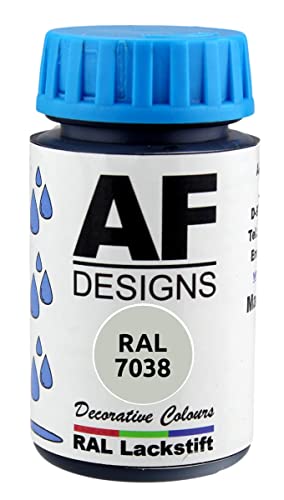 Alex Flittner Designs Lackstift RAL 7038 ACHATGRAU seidenmatt 50ml Holz Metall Möbel Bad Retuschierlack Reparaturlack von Alex Flittner Designs