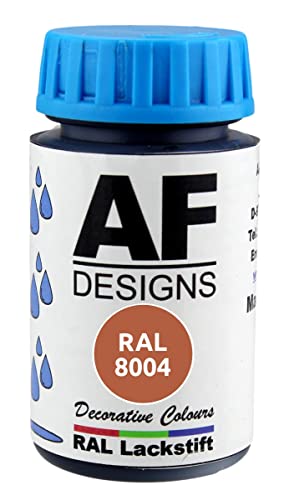 Alex Flittner Designs Lackstift RAL 8004 KUPFERBRAUN seidenmatt 50ml Holz Metall Möbel Bad Retuschierlack Reparaturlack von Alex Flittner Designs