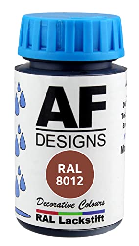Alex Flittner Designs Lackstift RAL 8012 ROTBRAUN seidenmatt 50ml Holz Metall Möbel Bad Retuschierlack Reparaturlack von Alex Flittner Designs