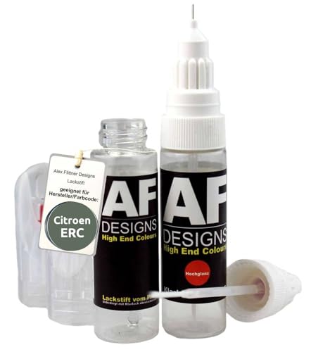 Alex Flittner Designs Lackstift kompatibel mit Citroen ERC Vert Chartreuse Metallic schnelltrocknend + Klarlack Tufplack von Alex Flittner Designs